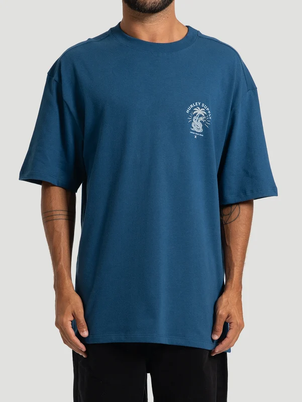 Camiseta Maxfit Palm Snake Hurley Azul Marinho M / AZUL MARINHO