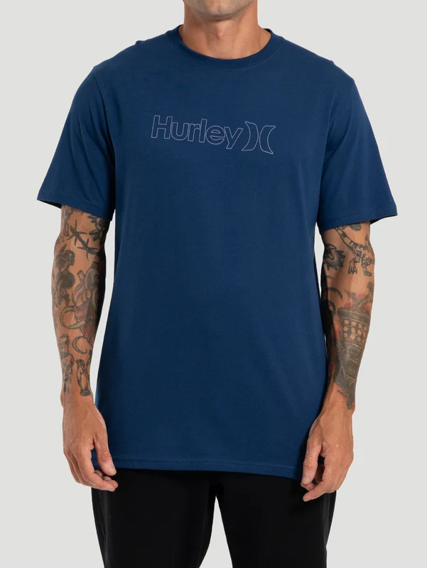 Camiseta Cotton Outline Hurley Azul Marinho G / AZUL MARINHO