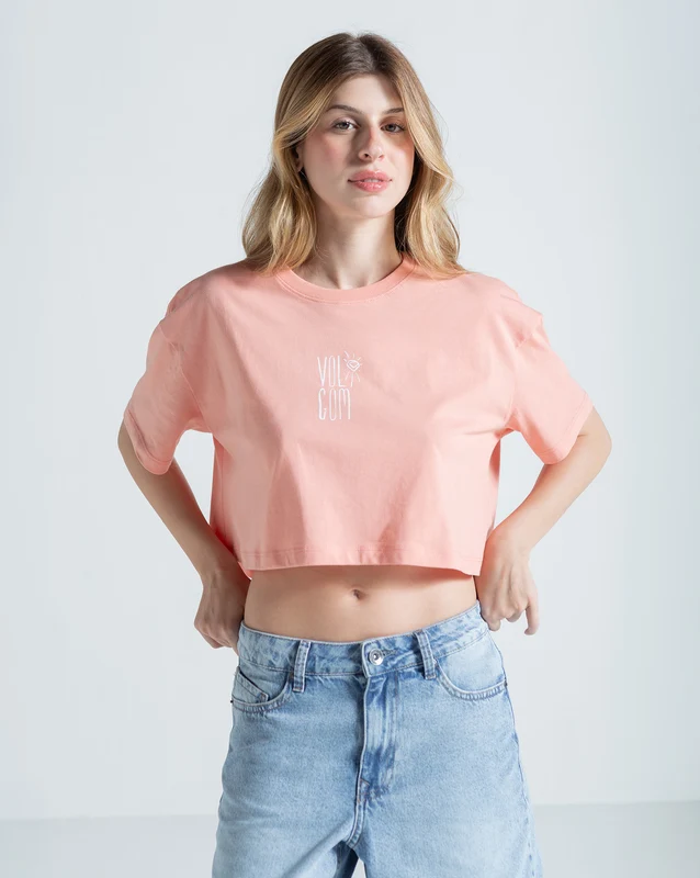 Camiseta Regular Volcom Sunny Diamond Rosa G / ROSA