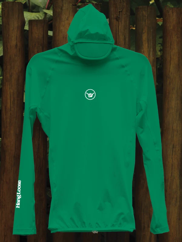 Camiseta Surf com Capuz Verde Escuro Hang Loose Hood M / VERDE
