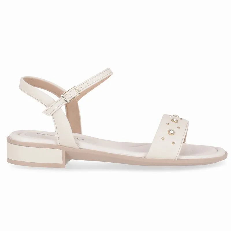 Sandália Taila Salto Baixo Off White 36
