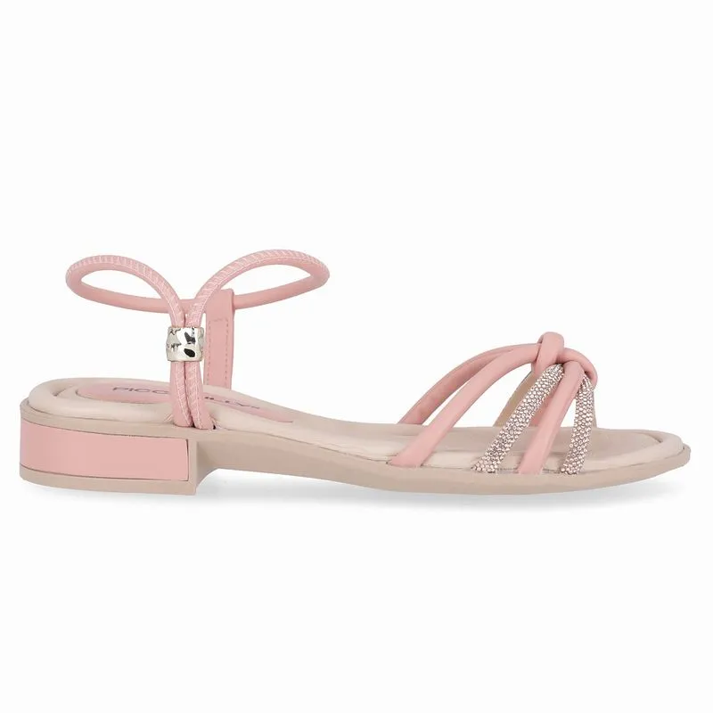 Sandália Taila Salto Baixo Iogurte com Rose 40