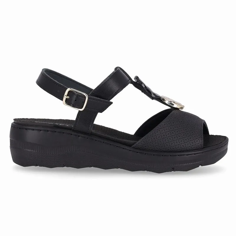 Sandália Spa Anabela Médio Preto 38