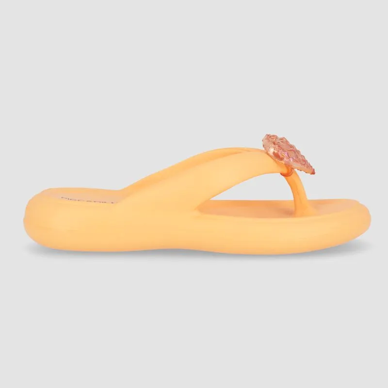 Chinelo Marshmallow com Enfeite Salmão 40