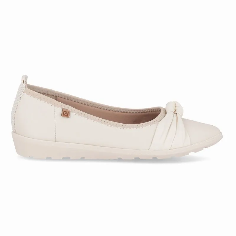 Sapatilha Solange Salto Baixo Off White com Marfim 37