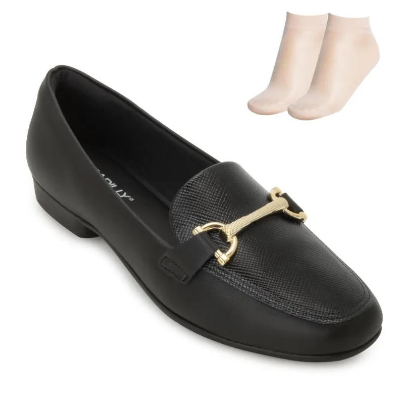 Sapato Mocassim Piccadilly e Meia PT PD25-25026 38 / Preto