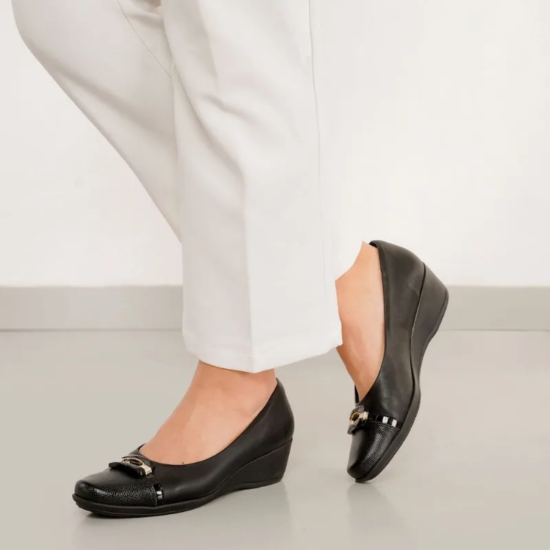 Sapato Piccadilly Casual Feminino Preto PRETO - 40 - PICCADILLY