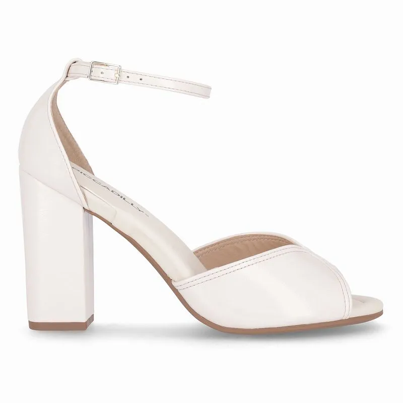Sandália Rafa Salto Alto Off White 37