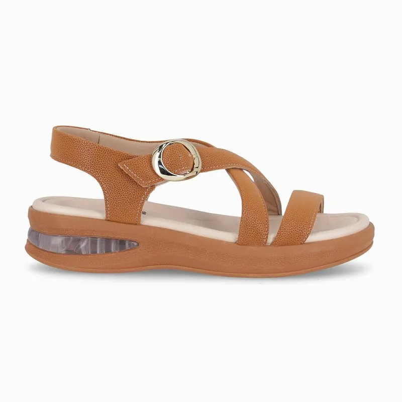 Sandália SoftStep Anabela Médio Mascavo 38