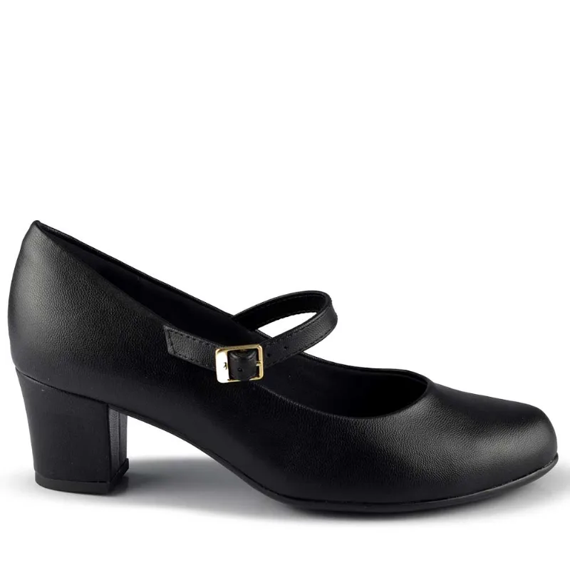Sapato Piccadilly Feminino Salto Médio 110163 50 NP PRETO/PRETO 37