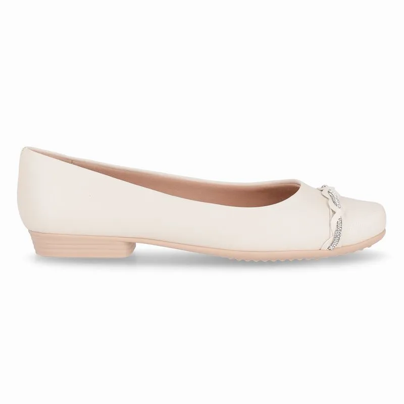 Sapatilha Raquel Salto Baixo Off White 38