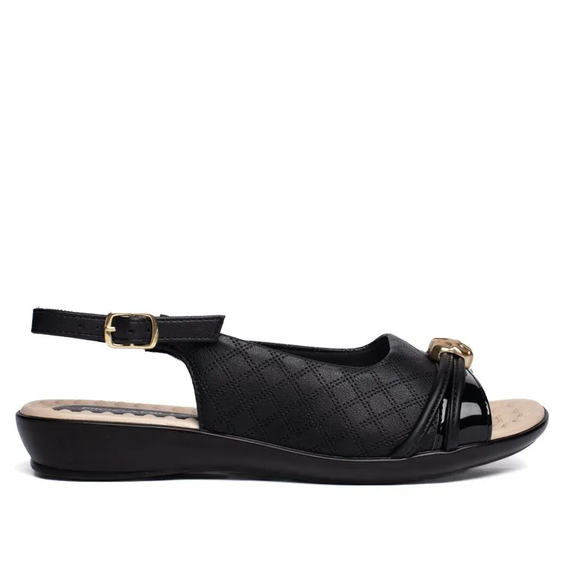 Sandália Feminina Piccadilly Slingback Napa Preto - 38