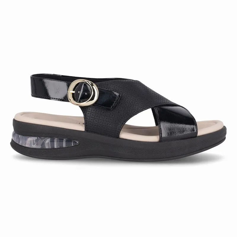 Sandália SoftStep Anabela Médio Preto 38