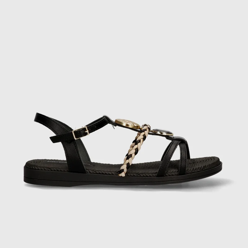 Sandalia Adla Negro-Oro / 36