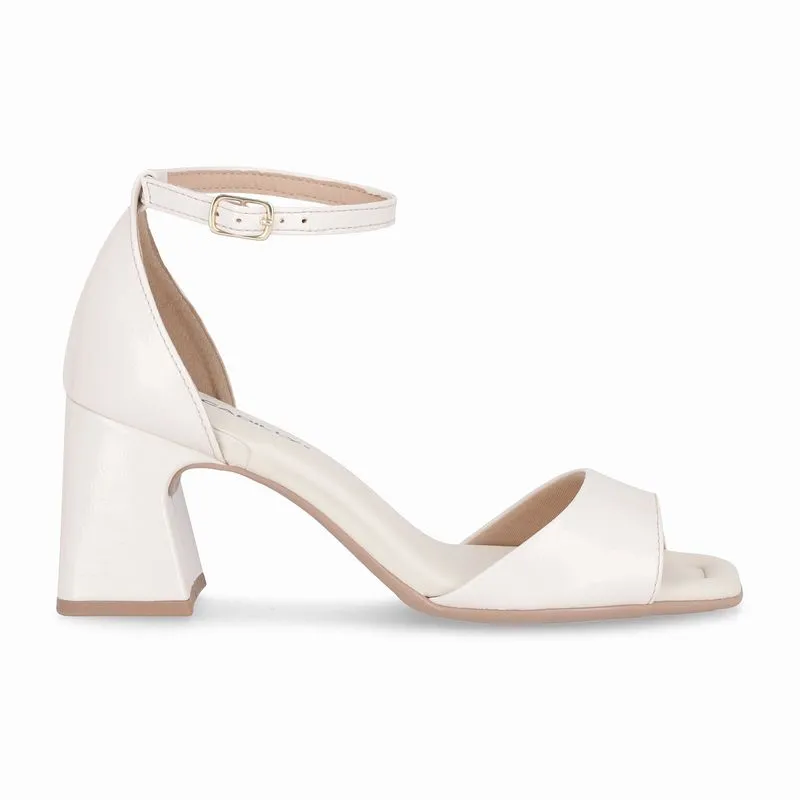 Sandália Flavia Salto Alto Off White 39