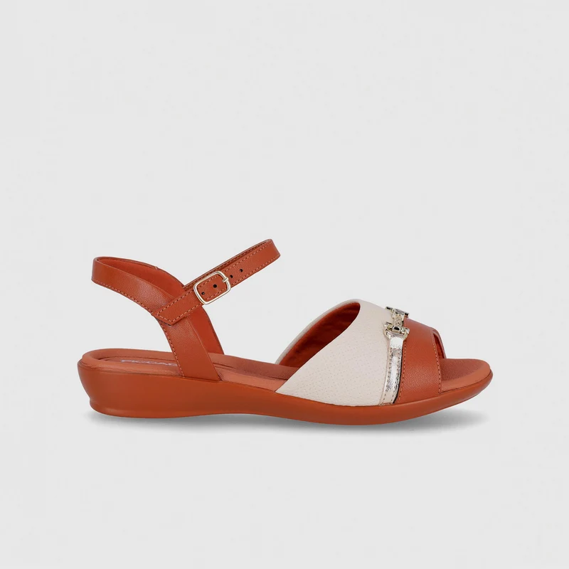 Sandalia Camila Ocre-Blanco / 38