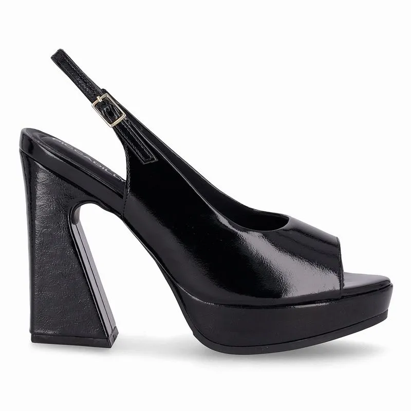 Sandália Slingback Cristine Salto Alto Preto 38