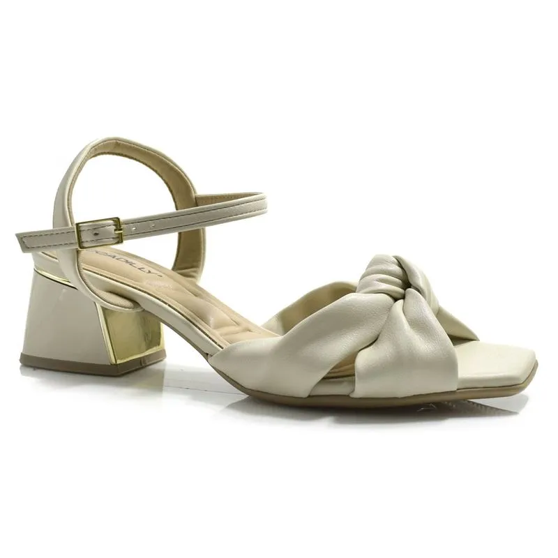 Sandália de Salto Bloco Feminina Piccadilly Off White 543097 39