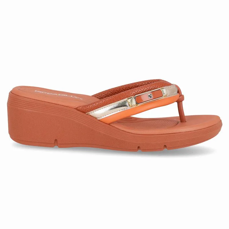 Chinelo Cecilia Anabela Médio Ocre com Laranja 40