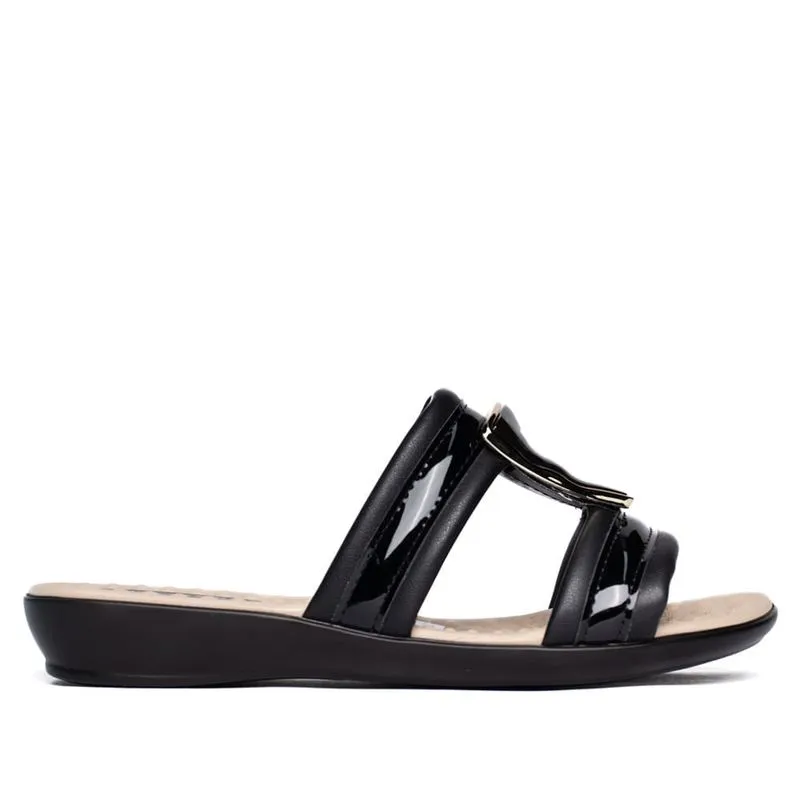 Tamanco Feminino Piccadilly Salto Anabela Verniz Preto - 38