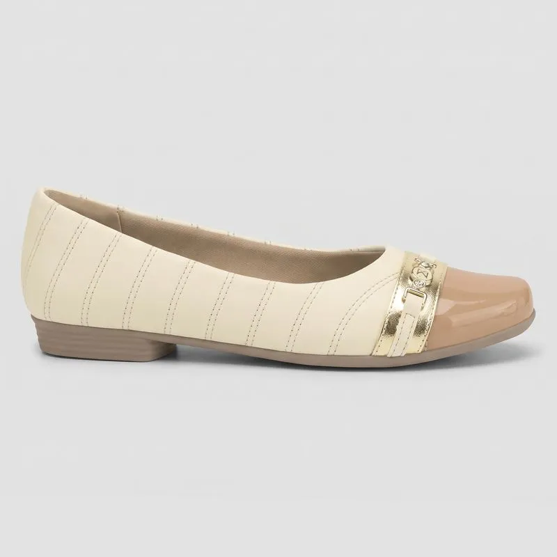 Sapatilha Raquel Off White com Nude 39