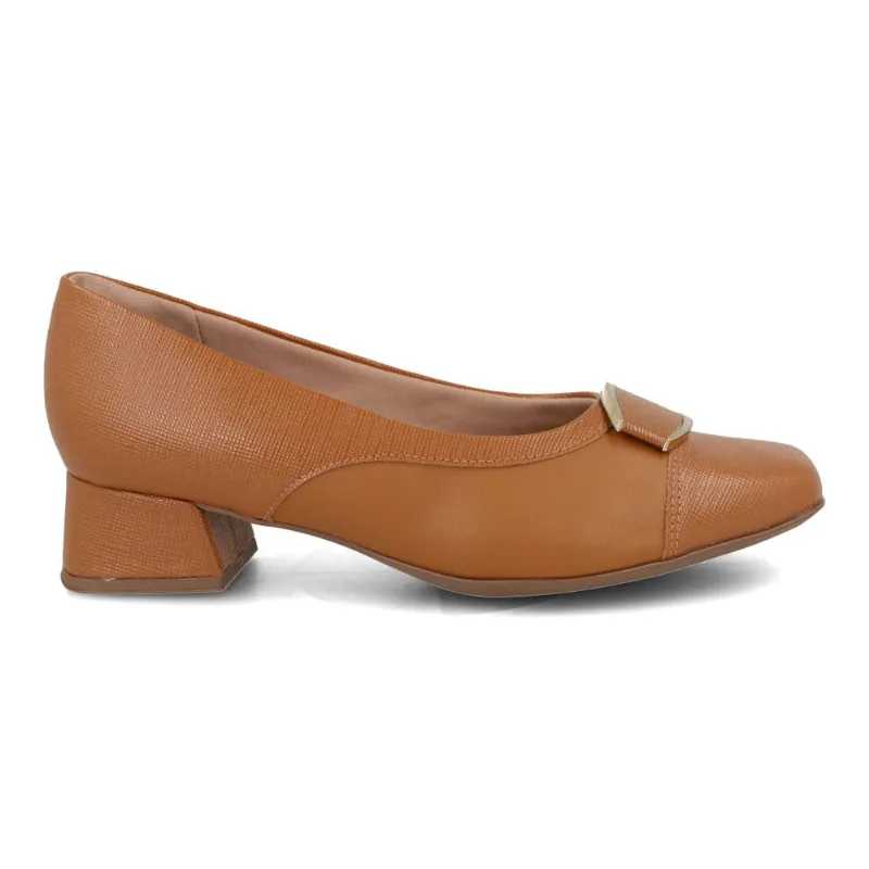 Scarpin Piccadilly Tati Salto Baixo Caramelo 35 - PICCADILLY