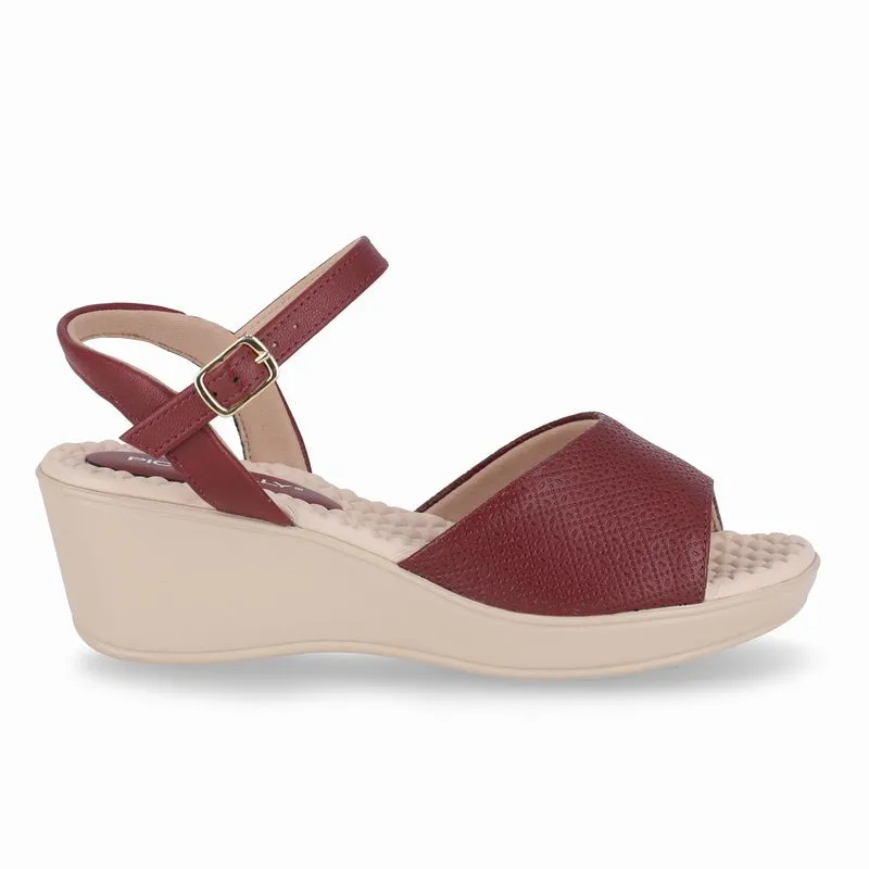 Sandália Cecilia Anabela Médio Burgundy 37