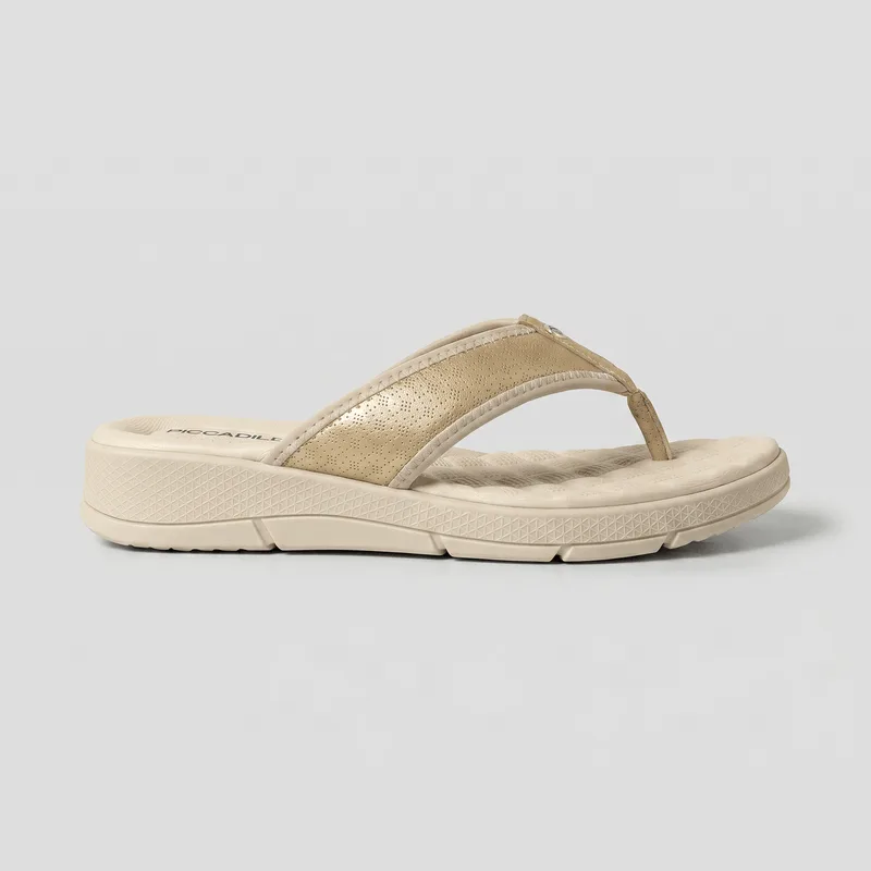 Chinelo Esporão Salto Médio Ouro com Marfim 39