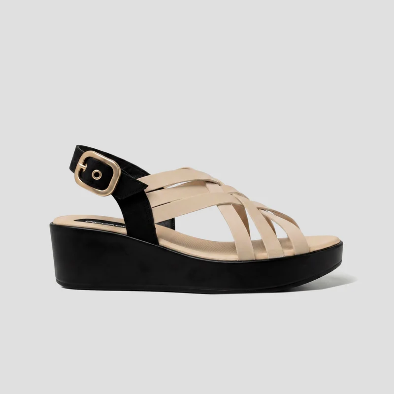 Sandalia Anabela NEGRO-MARFIM / 39 - Piccadilly