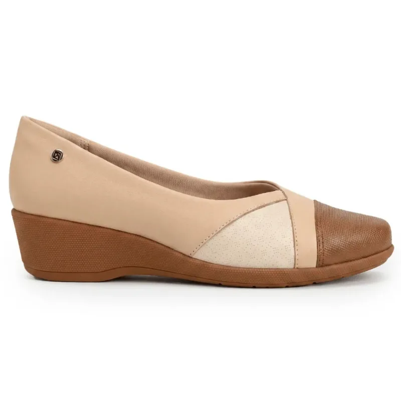 Sapatilha Piccadilly Ivone Anabela Feminina Bege 36 - Piccadilly