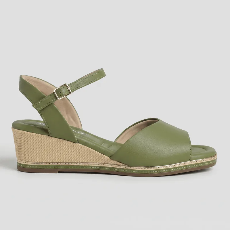 Sandália Daila Anabela Verde Oliva 34