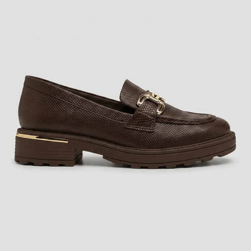PICCADILLY MAXI - Mocassim Gisa Salto Médio Cacau 37