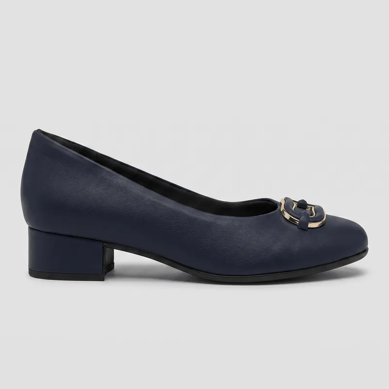 Scarpin Salto Baixo Navy 34