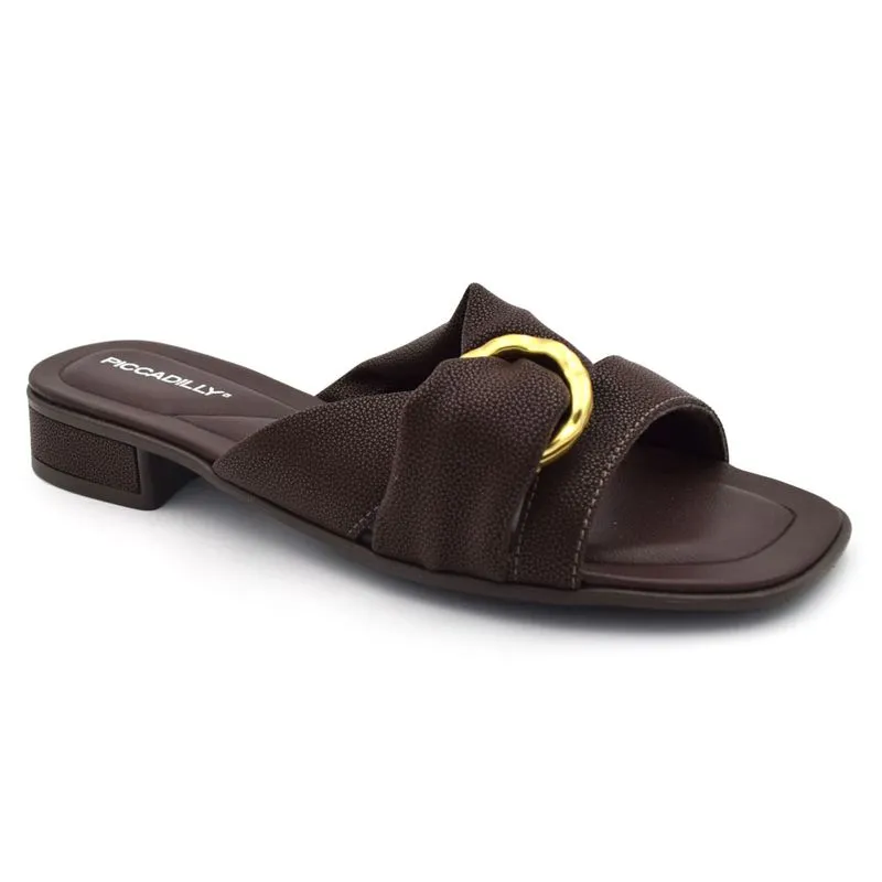Tamanco de Salto Baixo Feminino Piccadilly Marrom 591003 34