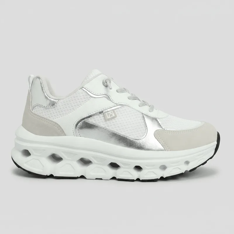 PICCADILLY MAXI TECH - Tênis Branco com Prata 39