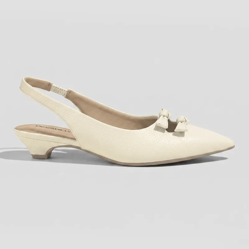 Slingback Carla Salto Médio Off White 39