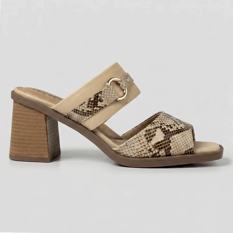 PICCADILLY MAXI - Tamanco Queila Salto Alto Animal Print 34