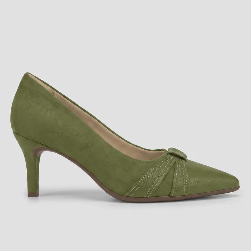 Scarpin Salto Alto Verde Oliva 36