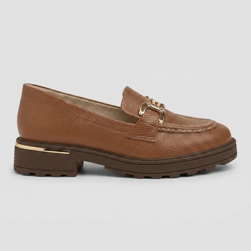 PICCADILLY MAXI - Mocassim Gisa Salto Médio Ocre 42