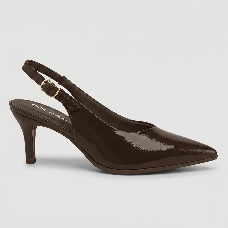 Slingback Salto Alto Cacau 34