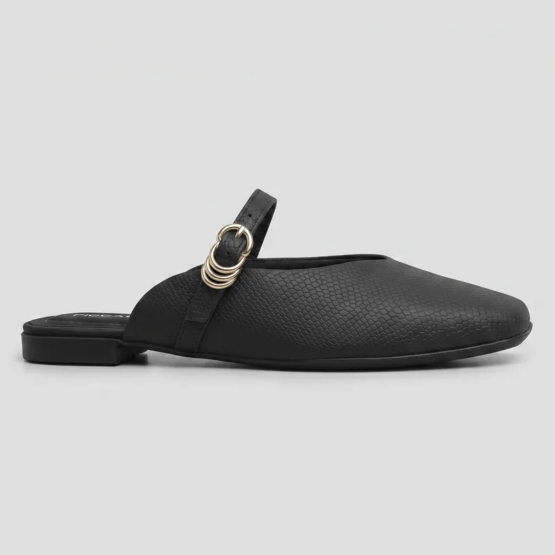 Mule Vanessa Salto Baixo Preto 39