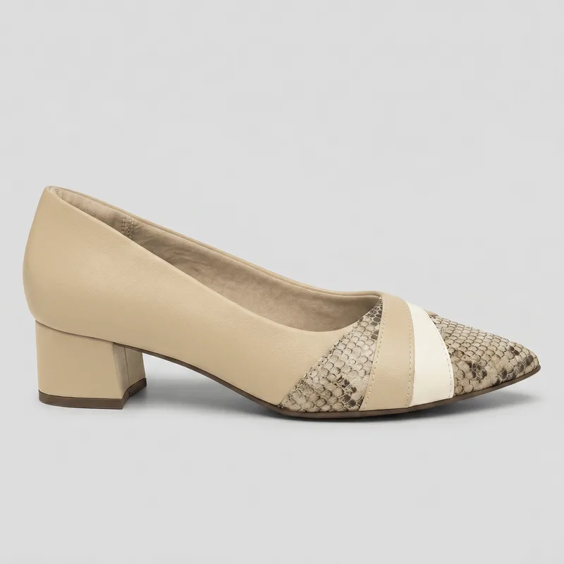 Scarpin Taci Salto Médio Brule com Animal Print 40