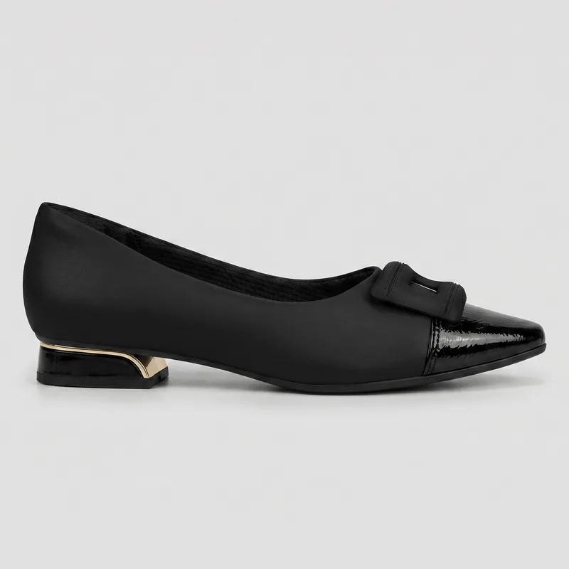 PICCADILLY MAXI - Sapato Silvia Salto Baixo Preto 36