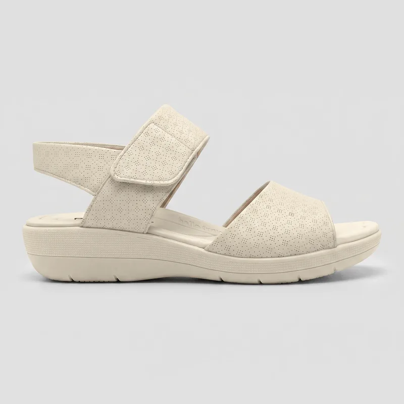 Sandália Fascite Salto Médio Off White 41
