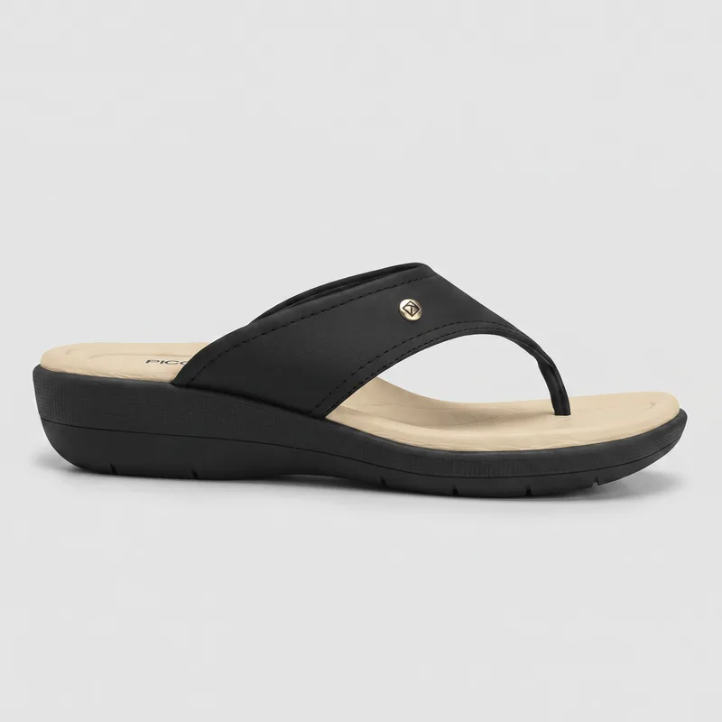 Chinelo Fascite Salto Médio Preto 33