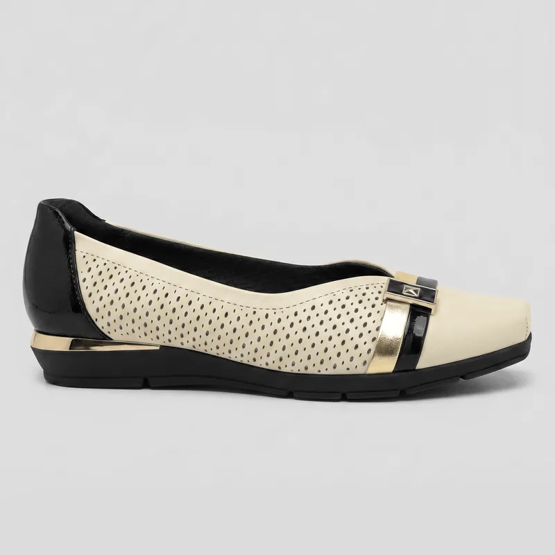 PICCADILLY MAXI - Sapatilha Fernanda Off White com Preto 41