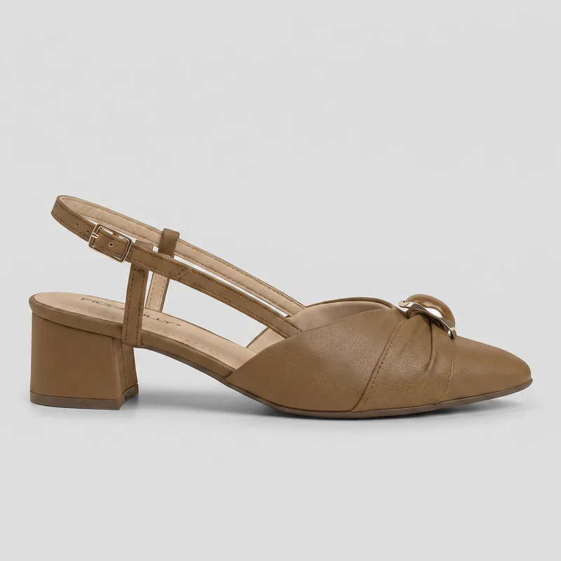 Slingback Taci Salto Médio Mascavo 40