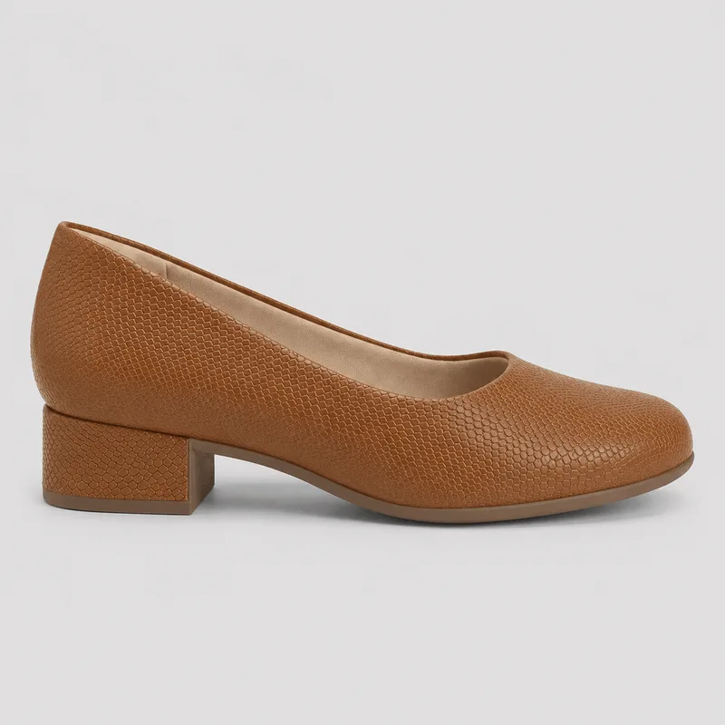 Scarpin Salto Baixo Ocre 41