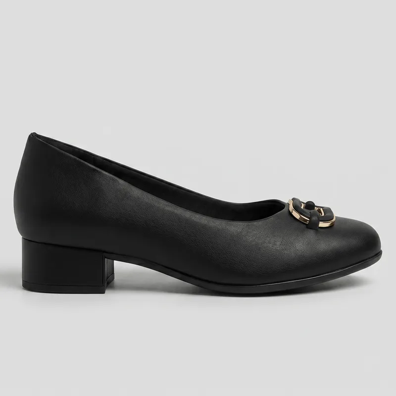 Scarpin Salto Baixo Preto 34