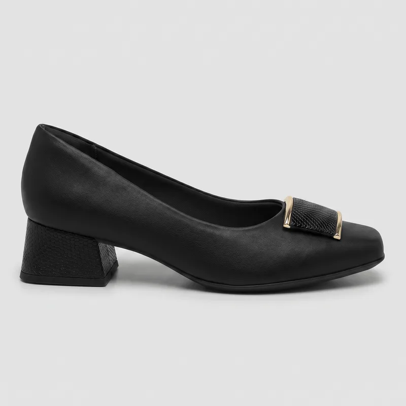 Scarpin Tati Salto Médio Preto 38